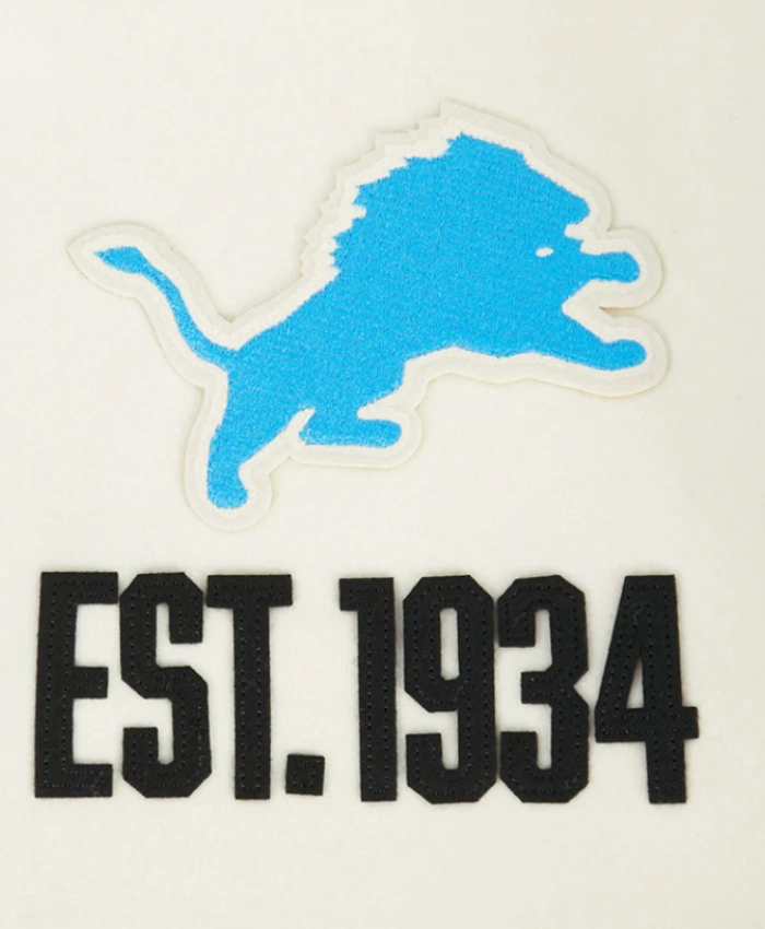 Detroit Lions Modern Originals Classic Rib Black and White Jacket