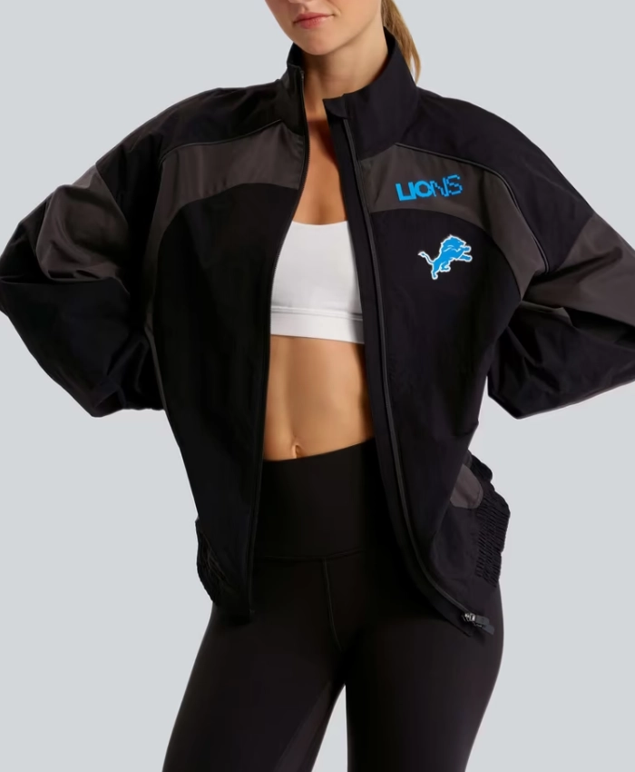 Detroit Lions lululemon Womens Black Ventilated Oversized Zip Up Jacket