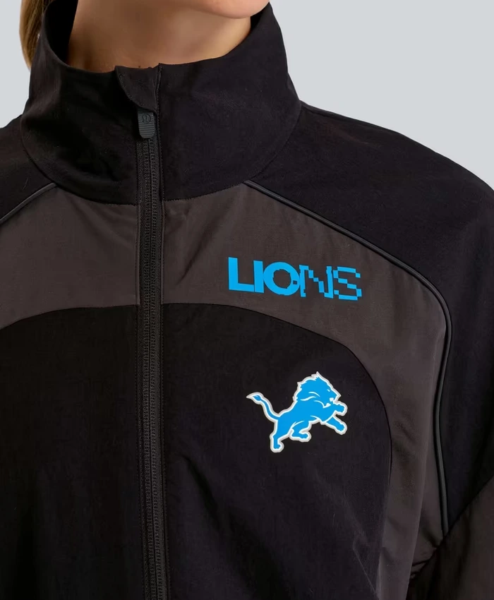 Detroit Lions lululemon Womens Black Ventilated Oversized Zip Up Track Jacket
