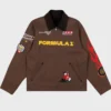 Disney And Pixar Cars Formula 1 Lightning McQueen Brown Cotton Workwear Jacket