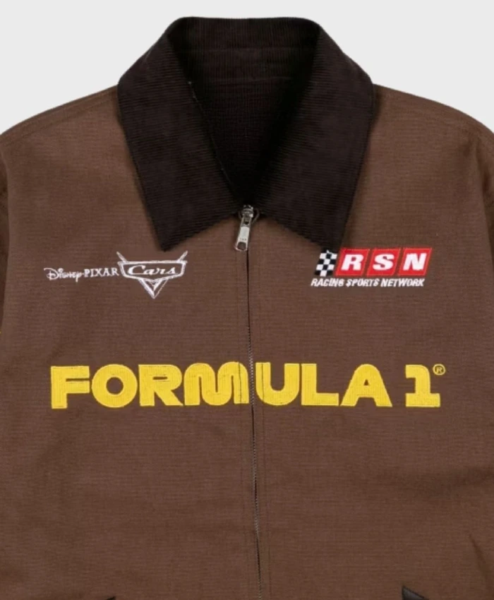 Disney And Pixar Cars Formula 1 Lightning McQueen Racing Brown Workwear Jacket