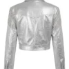 Dolly Parton White Sequin Cropped Fringe Jacket for Women