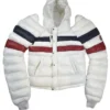 Dylan Thomas Cornfed White Puffer Hooded Jacket Sale