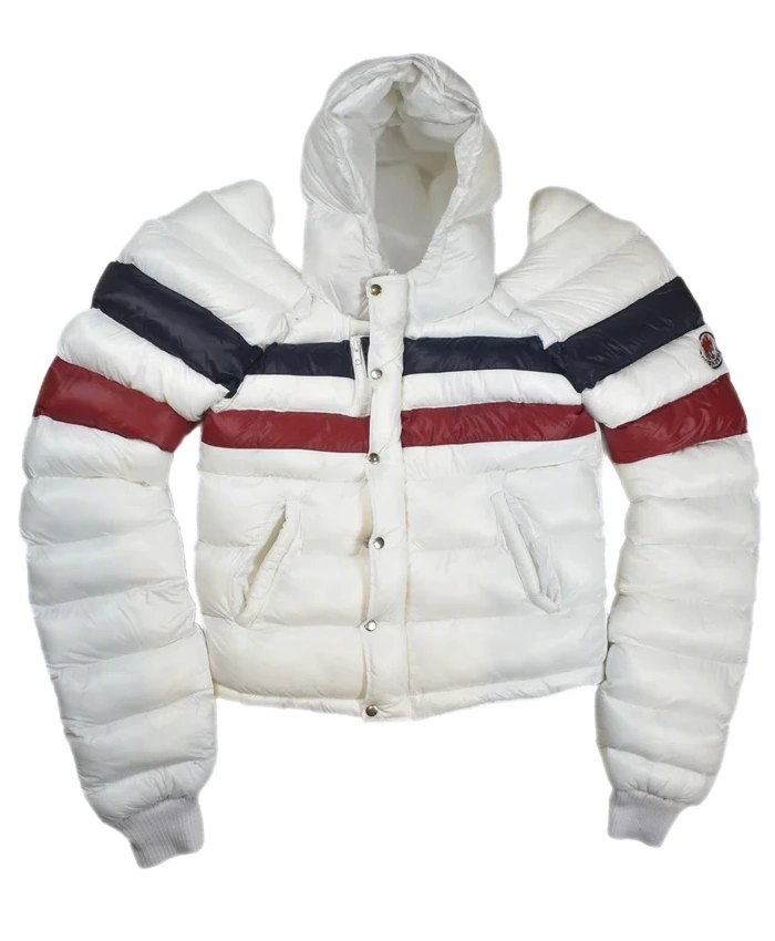 Dylan Thomas Cornfed White Puffer Hooded Jacket Sale