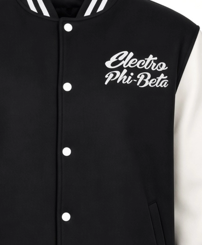 Electro Phi Beta Janelle Monae Black and White Varsity Jacket