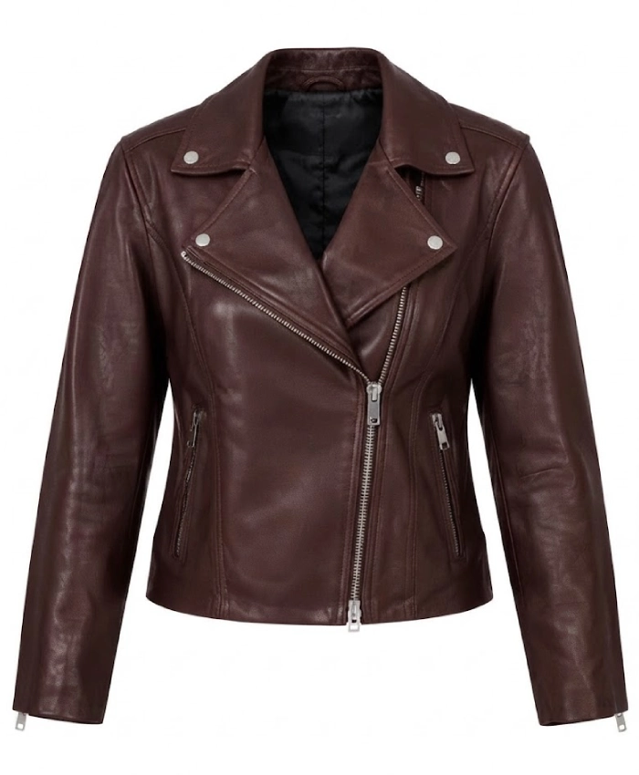 Lois Lane Superman and Lois S04 Brown Biker Jacket - Image 2