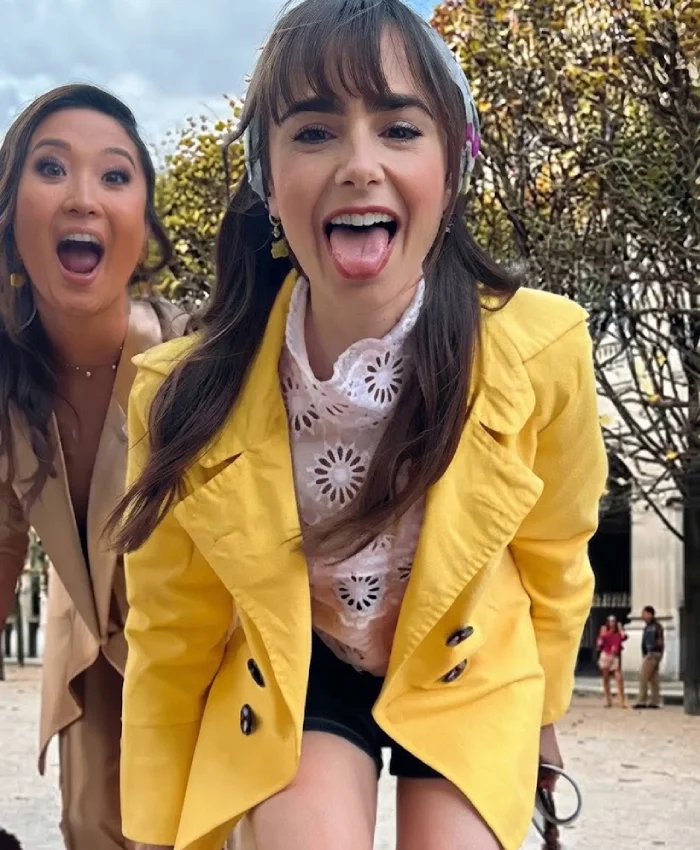 Emily In Paris S03 Emily Cooper Yellow Coat