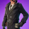 Fortnit Noir Skin Black Long Trench Coat
