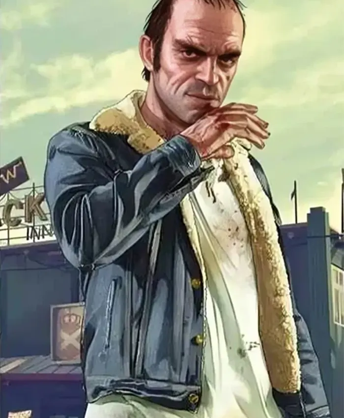 GTA 5 Trevor Philips Blue Sherpa Denim Jacket