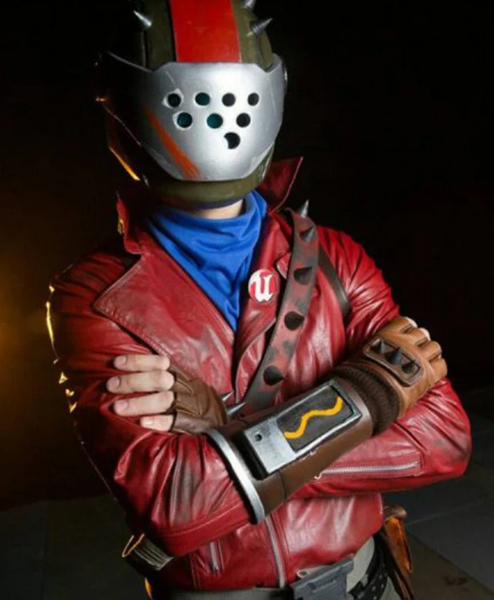 Game Fortnit Rust Lord Leather Red Jacket