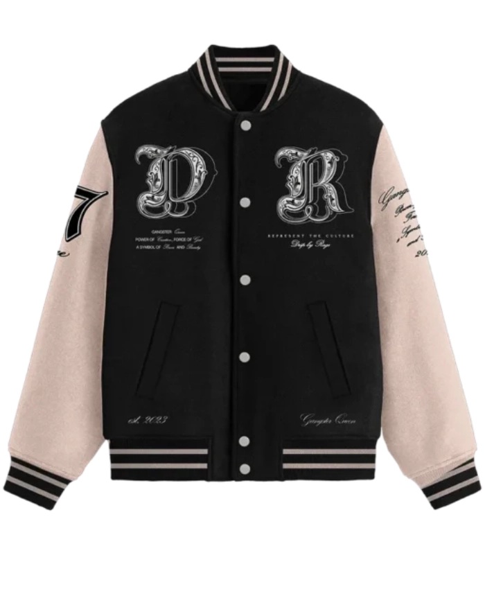Gangster Queen Full Snap Black and White Wool Jacket