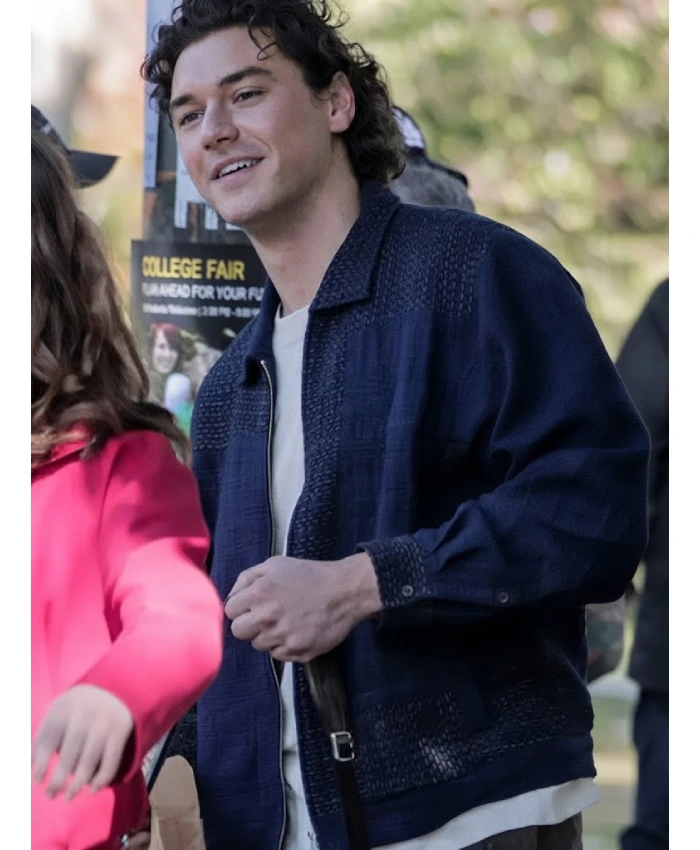 Garrett Graham Off Campus TV Series Belmont Cameli Navy Blue Jacket