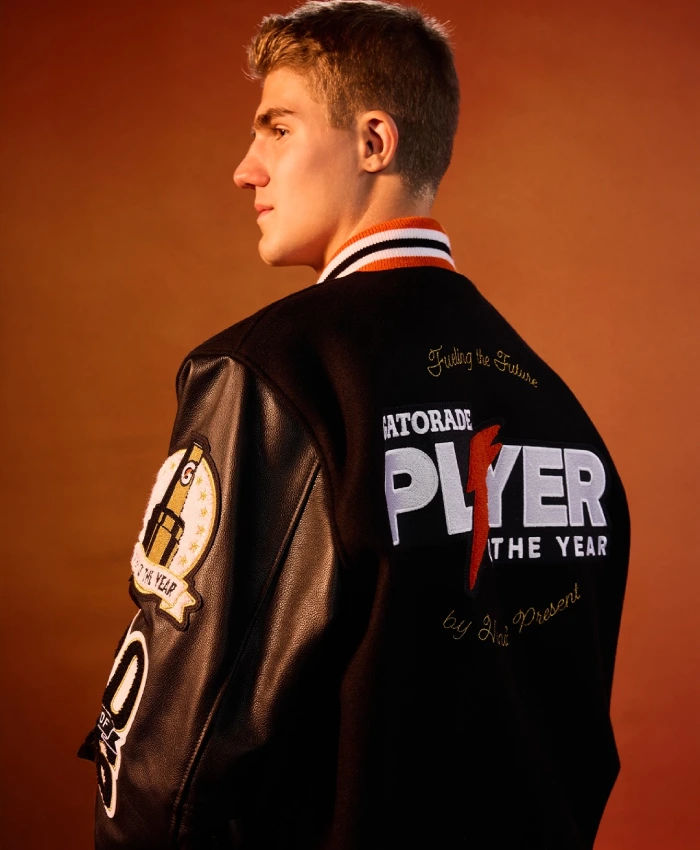 Gatorade Players of the Year Black Leather Bomber Jacket