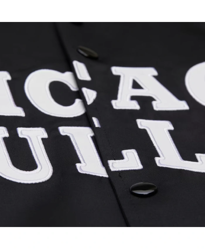 Get Chicago Bulls Black Vintage Team Origins Full Snap Jacket