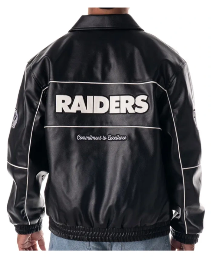 Get Las Vegas Raiders Full Snap Black Leather Jacket