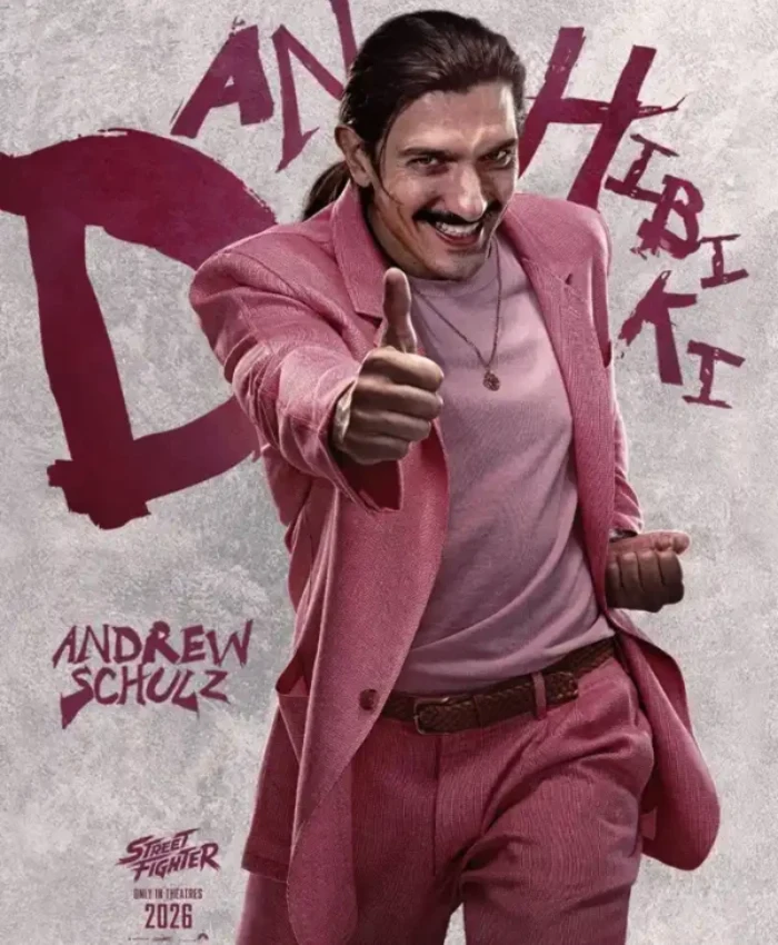Get Movie Street Fighter 2026 Andrew Schulz Dan Hibiki Pink Coat