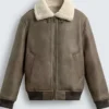 Get Xavier Smalls TV Series Beauty in Black S02 Angel Khaki Shearling Leather Jacket