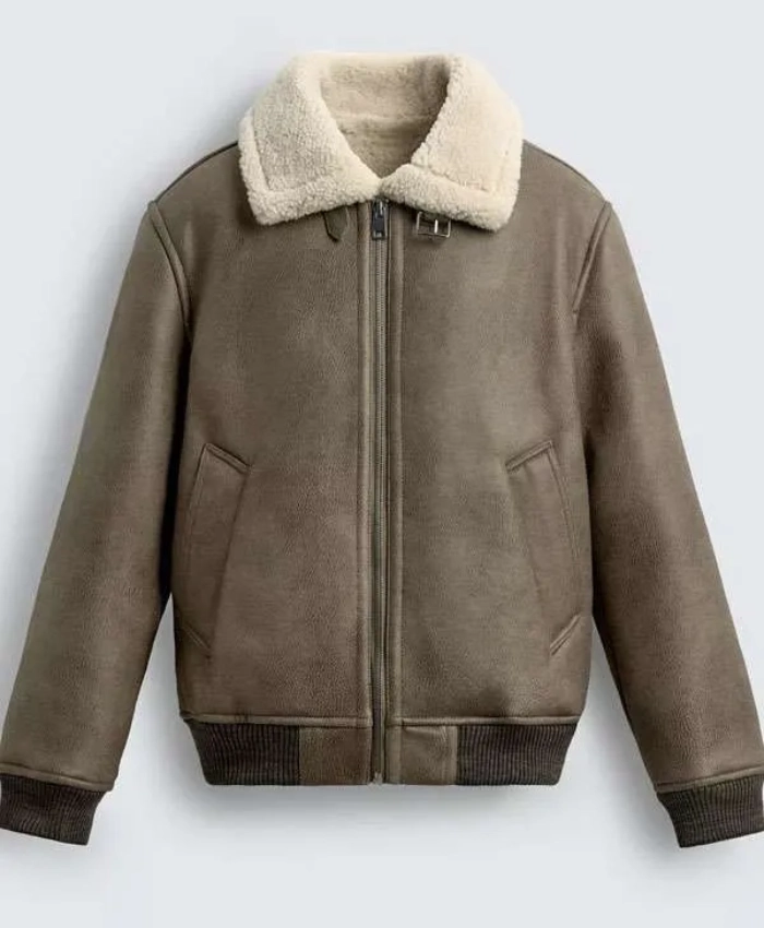Get Xavier Smalls TV Series Beauty in Black S02 Angel Khaki Shearling Leather Jacket