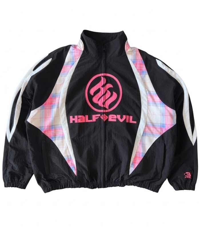 Get the Half Evil Sportswear Black and Pink Jacket