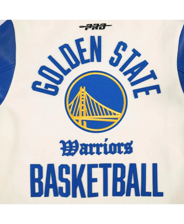 Golden State Warriors Modern Originals Classic Rib Leather Varsity Jacket