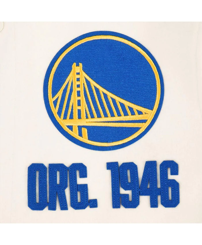 Golden State Warriors Modern Originals Classic Rib Wool Leather Jacket