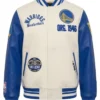 Golden State Warriors Modern Originals Classic Rib Wool Leather Varsity Jacket