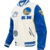 Golden State Warriors Modern Originals Classic Rib Wool Leather Varsity Jacket Sale