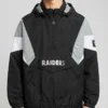 HOMAGE x Las Vegas Raiders Starter Blackout Breakaway Pullover Black Jacket