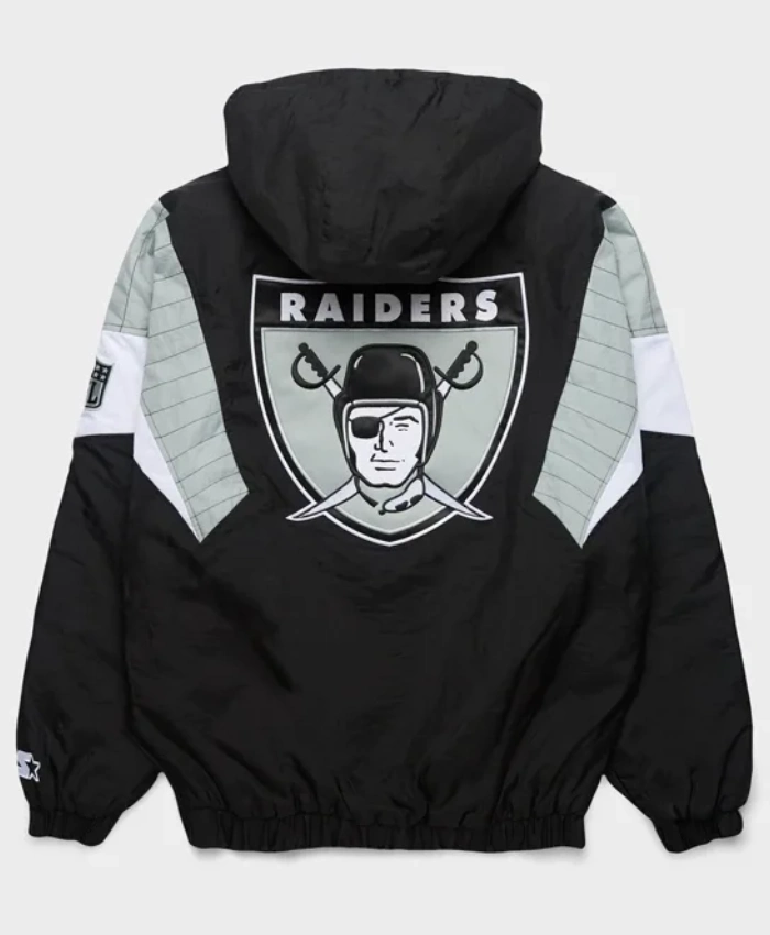 HOMAGE x Las Vegas Raiders Starter Blackout Breakaway Pullover Hooded Jacket
