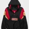 HOMAGE x Starter 49ers Blackout Breakaway Pullover Half Zip Hooded Jacket On Sale