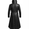 Halloween Gothic Vampire Black Trench Hooded Coat