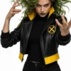 Halloween X Men 97 Rogue Cropped Black Leather Jacket
