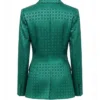 Hannah Waddingham TV Series Ted Lasso Rebecca Welton Chain Print Tie Waist Jacket