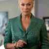 Hannah Waddingham TV Series Ted Lasso S04 Rebecca Welton Chain Print Tie Waist Jacket Sale