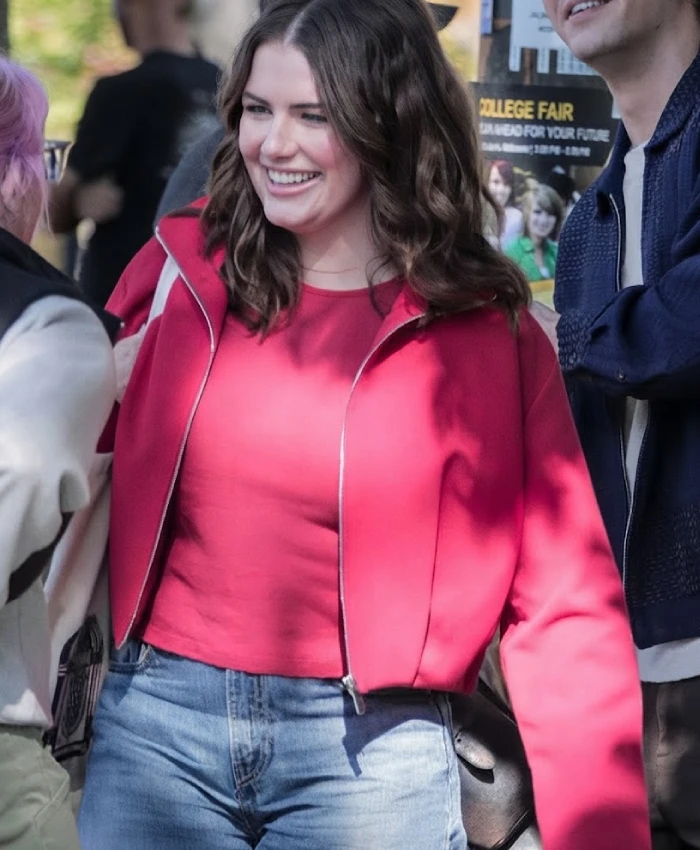 Hannah Wells Off Campus TV Series S02 Ella Bright Pink Jacket