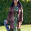 Haunted Harmony Mysteries Tamera Mowry Plaid Coat