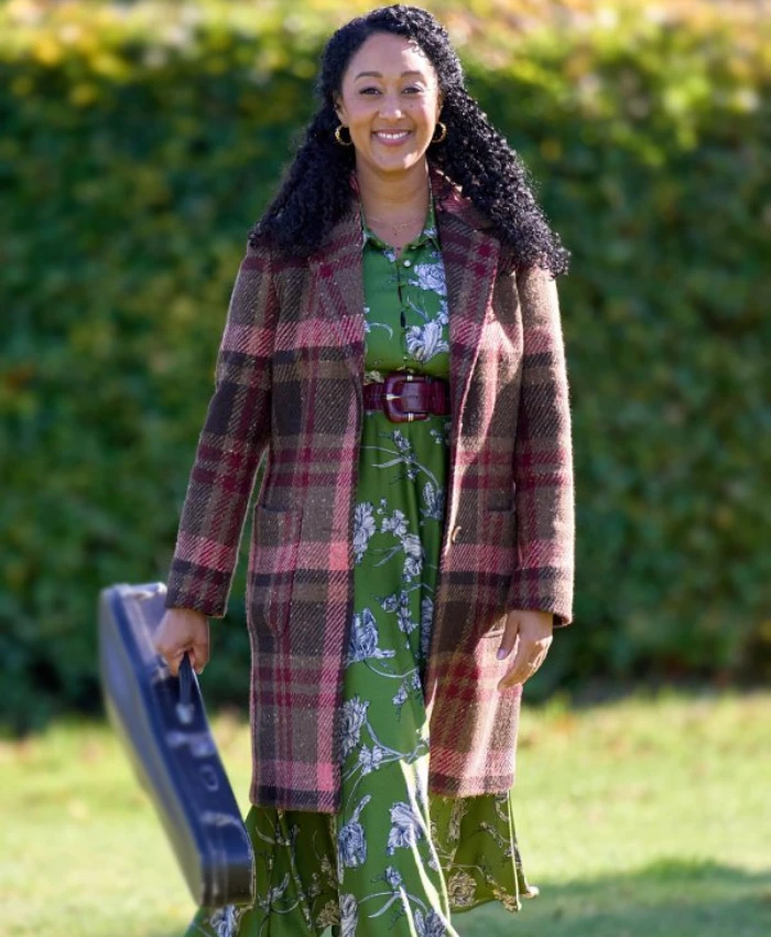 Haunted Harmony Mysteries Tamera Mowry Plaid Coat