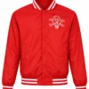Icecream Full Snap Red Bomber Satin Jacket For Men and Women 