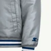Indianapolis Colts Courtside Full Snap Starter Satin Varsity Grey Bomber Jacket 
