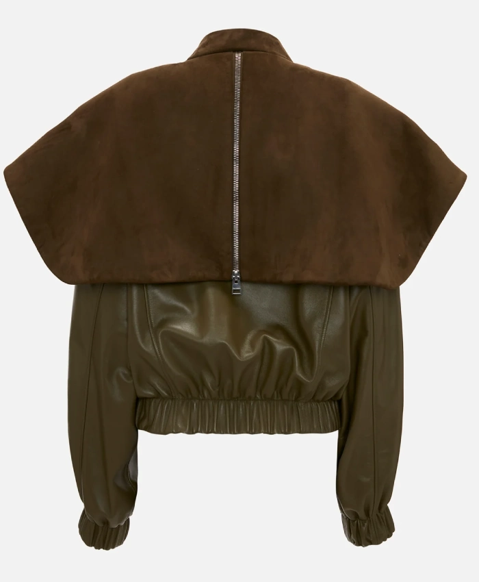 JW Anderson Oversized Collar Khaki Bomber Jacket