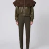 JW Anderson Oversized Collar Khaki Leather Jacket