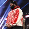 Jacob Fatu Monday Night RAW 2026 Red Tribal Wolf Graphic and Samoan Sleeve Print White Hoodie