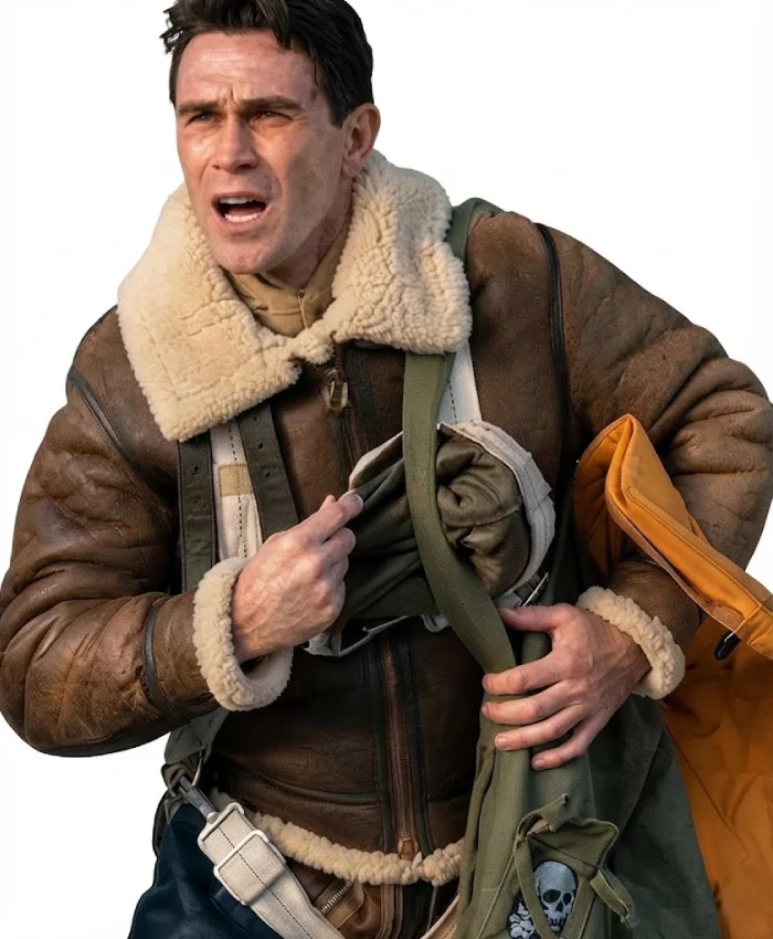 James Stewart Movie Jimmy 2026 KJ Apa B3 Shearling Leather Jacket