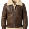 James Stewart Movie Jimmy KJ Apa B3 Shearling Bomber Leather Jacket