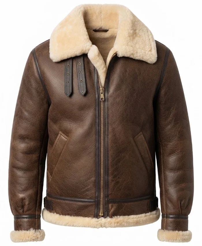 James Stewart Movie Jimmy KJ Apa B3 Shearling Bomber Leather Jacket