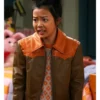 Jiwon Lee TV Series Vampirina Teenage Vampire Sophie Brown and Orange Leather Jacket
