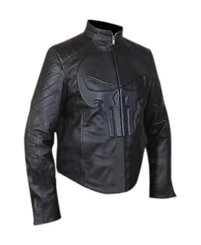 The Punisher Jon Bernthal Skull Black Leather Jacket - Image 2