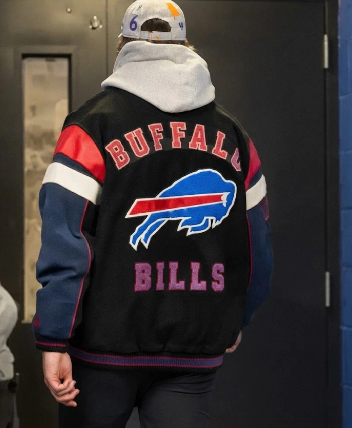 Josh Allen Buffalo Bills Black Satin Bomber Jacket For Sale