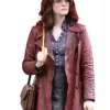 Joyce Hopkirk Ink 2026 Claire Foy Brown Leather Trench Coat On Sale