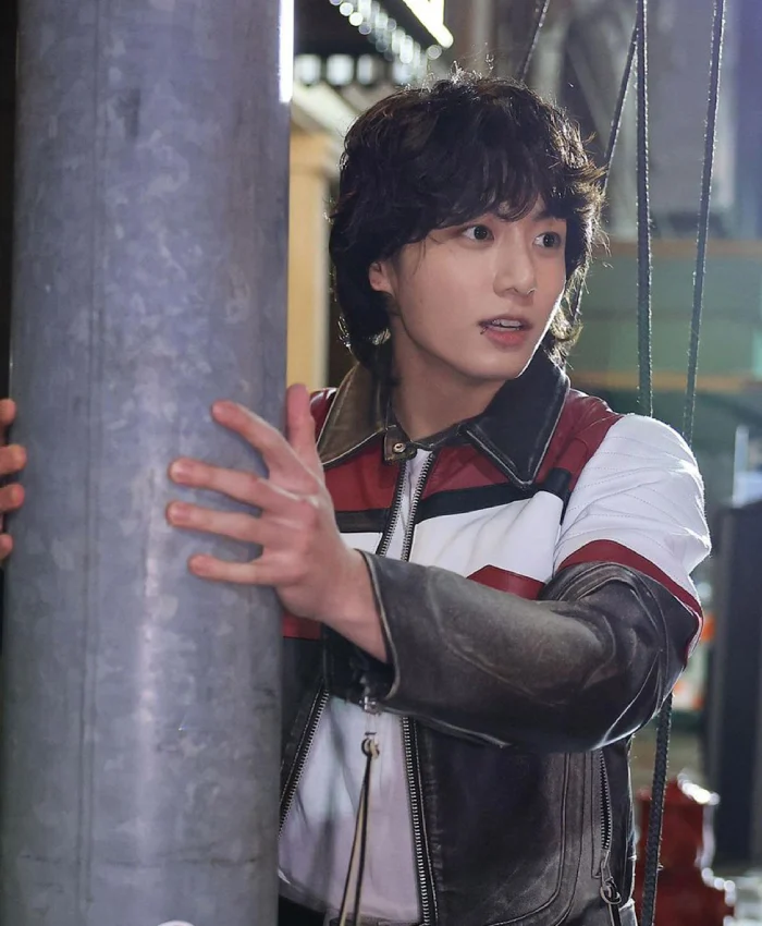 Jungkook Seven Multicolor Leather Jacket On Sale